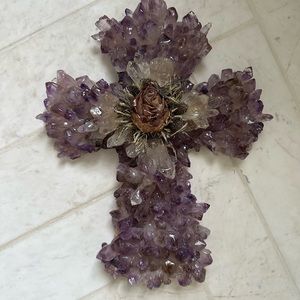 Amethyst & quartz CROSS
